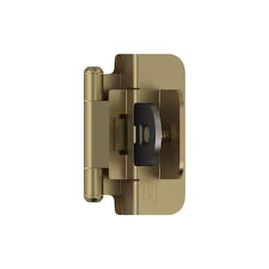 Golden Champagne 3/8 in. (10 mm) Inset Double Demountable, Cabinet Hinge (2-Pack)