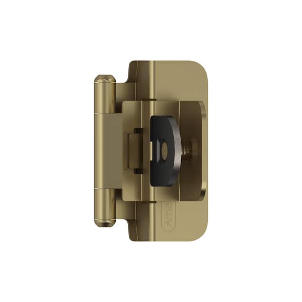 Amerock Golden Champagne 3/8 in. (10 mm) Inset Double Demountable, Cabinet Hinge (2-Pack)