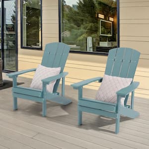 Lake Blue Recyled Plastic Weather Resistant Outdoor Patio Adirondack Chair (Set of 2)