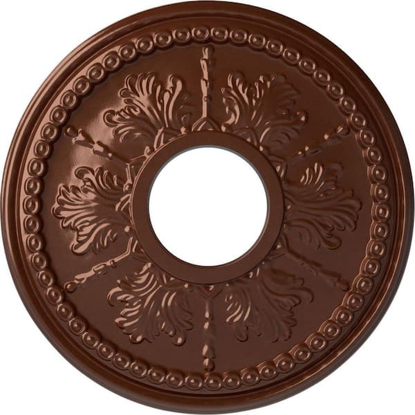 Ekena Millwork 1-1/4 in. x 13-7/8 in. x 13-7/8 in. Polyurethane Tirana Ceiling Medallion, Copper Penny