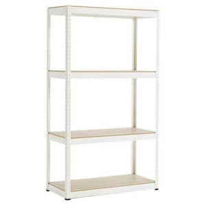 4-Shelf White Pantry Organizer with Adjustable Shelves Kitchen Unit Storage Rack