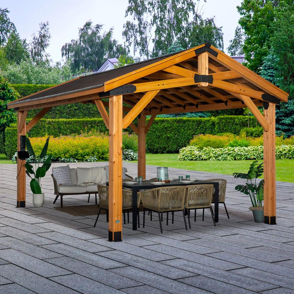 Norwood 16x12 Cedar and Steel Outdoor Gazebo
