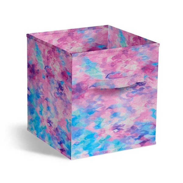Foldable Storage Cubes w/ Handle Purple 10.5 in x 11 in Fabric Decorative Basket (Set of 1) Clothes and Closet Organizer