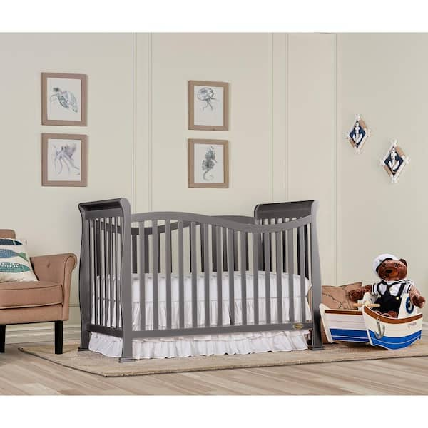 Dream On Me Violet Steel Grey 7 in 1 Convertible LifeStyle Crib