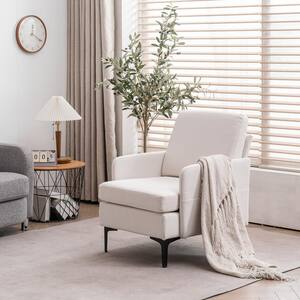 NUC 26.38 In. W Beige Linen Arm Chair with Cushion
