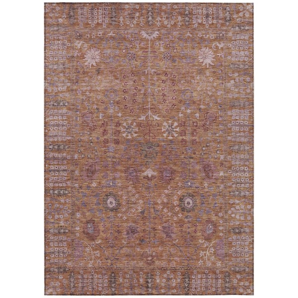 Chantille Machine Washable Indoor/Outdoor Abstract ACN2231 Copper 9 ft. x 12 ft. Area Rug