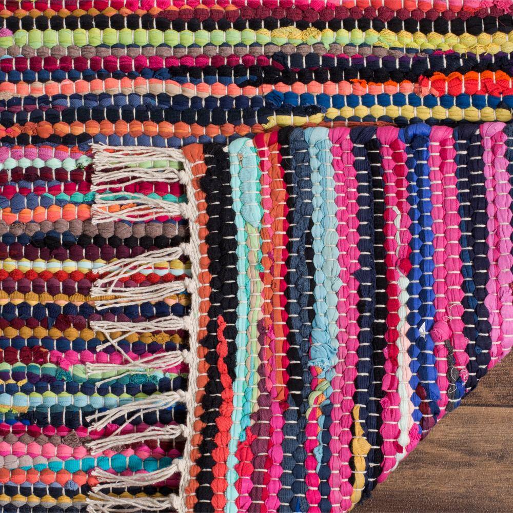 Handmade Boho Stripe Cotton Area Rug, 8' x 10', Multicolor