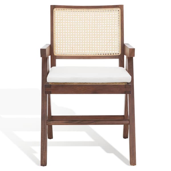 SAFAVIEH Colette Wood/Natural 17.7 in. Rattan Dining Chair