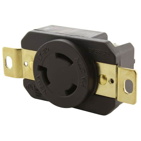 NEMA L7-20R 20A 277V Flush Mount Locking Industrial Grade Outlet