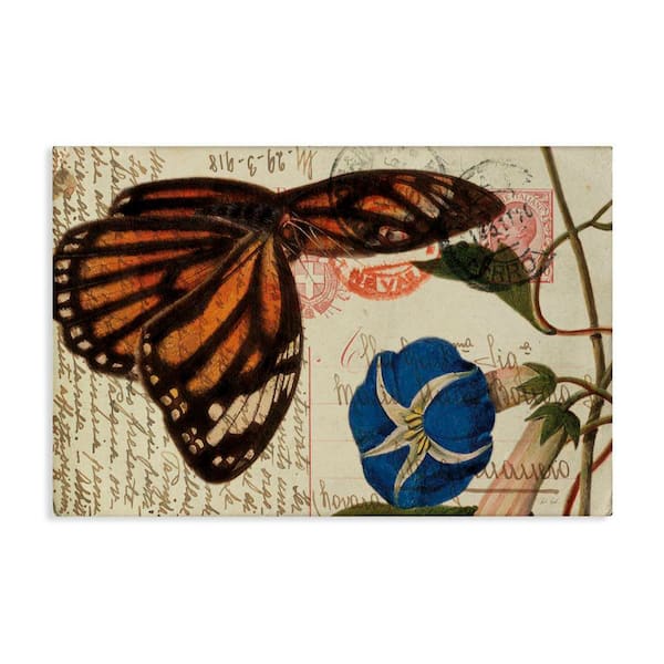 Stupell Industries Vintage Postcard and Fauna by Deborah Revell Unframed Animal Graphic Art Print 30 in. x 45 in.