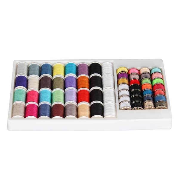 CraftsCapitol™ 39 Spools Rainbow Polyester Sewing Thread Box Kit