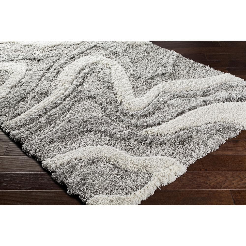 Dittman Abstract Gray Shag 5'3" x 7' Synthetic Rug