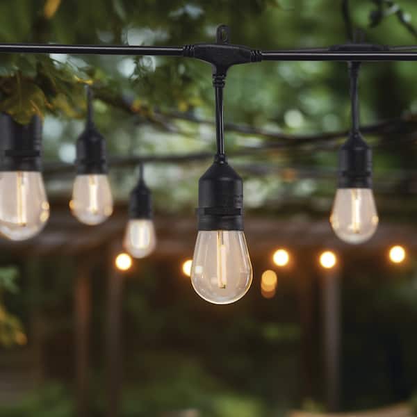 24-Light 48 ft. Plug-in Indoor/Outdoor Edison Plug-in Integrated LED Filament Bulbs Edison String-Light