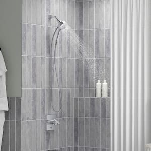Lively 4-Spray Patterns Wall Mount 4.312 in. Handheld Shower Head in Polished Chrome