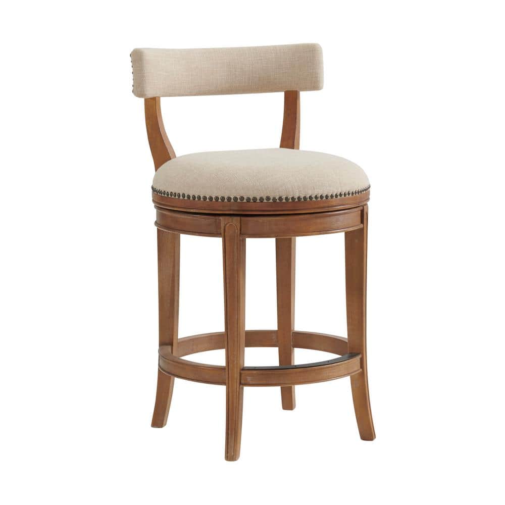 Hanover Swivel Counter Height Barstool: 26" Upholstered Seat, Memory Return - Alaterre Furniture