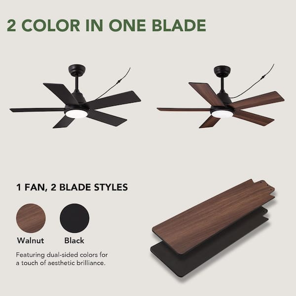 42 in. Farmhouse Covered Outdoor Black Waterproof Ceiling Fans with Dimmable Led Included with Remote Included