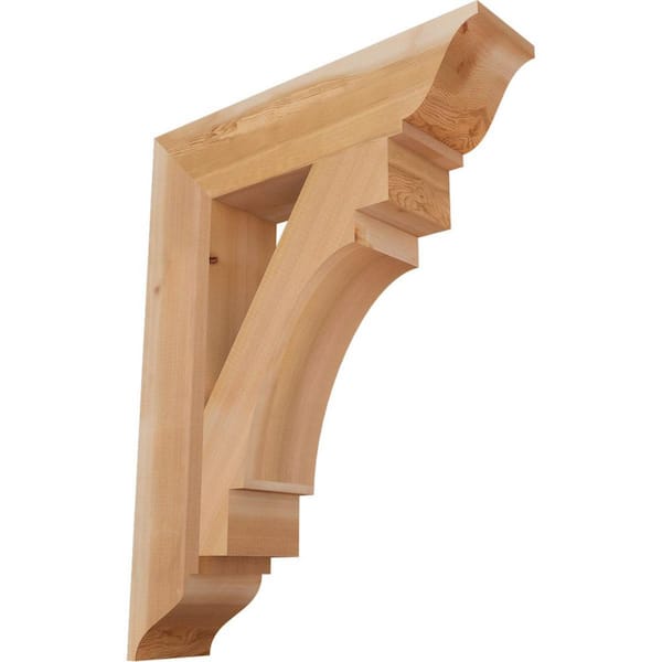 Ekena Millwork 5.5 in. x 34 in. x 26 in. Western Red Cedar Merced Traditional Smooth Bracket