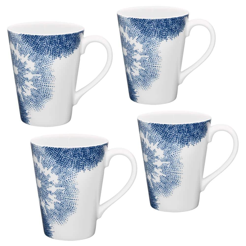 Noritake Aozora Blue/White Porcelain Mugs (Set of 4) 12 oz -  G012-HF04A