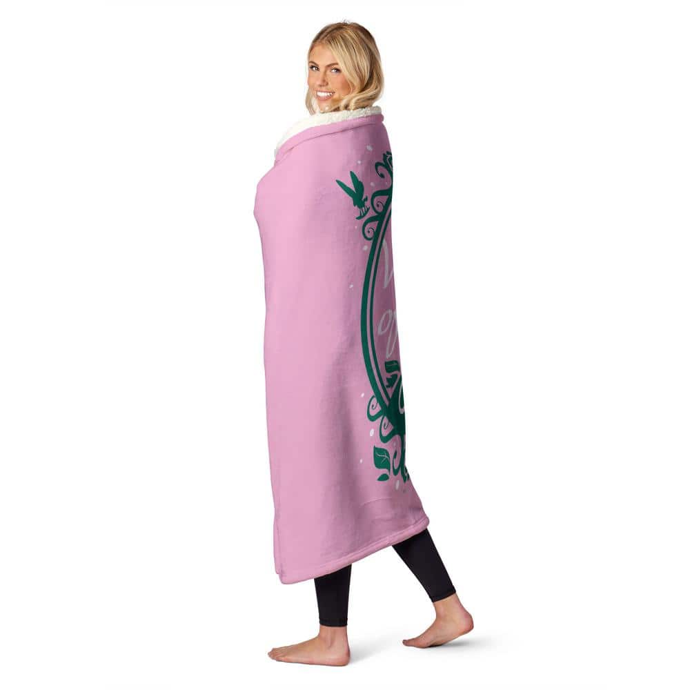 Pink and Green Sherpa Kids Unisex Throw Blanket