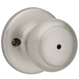 Cove Satin Nickel Bed/Bath Door Knob Featuring Microban Antimicrobial Technology