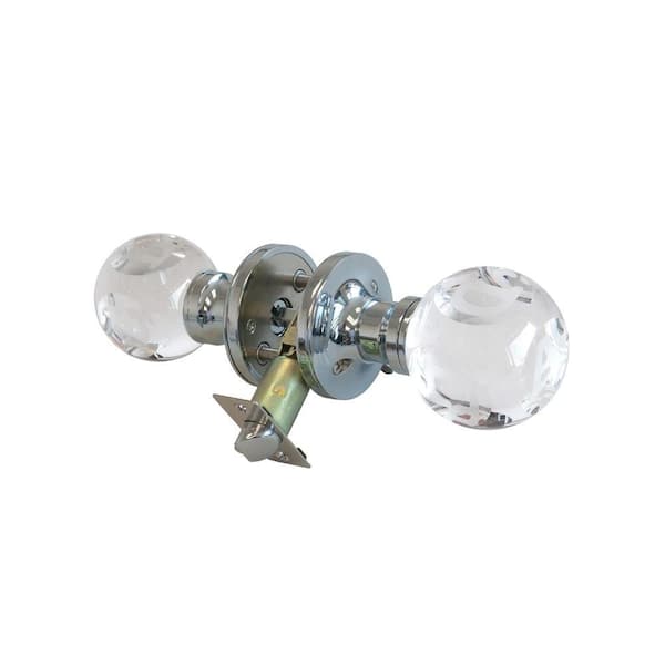 Krystal Touch of NY Abc Clear Crystal Chrome Privacy Bed/Bath Door Knob with LED Mixing Lighting Touch Activated