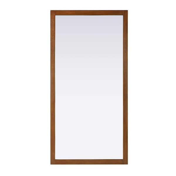 Brandy Walnut 72 in. W x 36 in. H Transitional Rectangle Mirror
