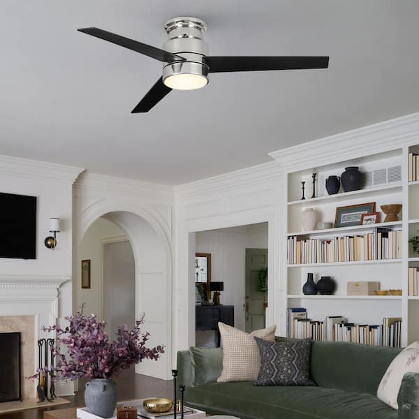 Ranger 52 in. Integrated LED Indoor Silver Smart Ceiling Fan with Light Kit and Wall Control, Works w/Alexa/Google Home