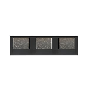 Alberson 18.1 in. W 3-Light Matte Black Integrated LED Bathroom Vanity Light Bar with Bubble Glass