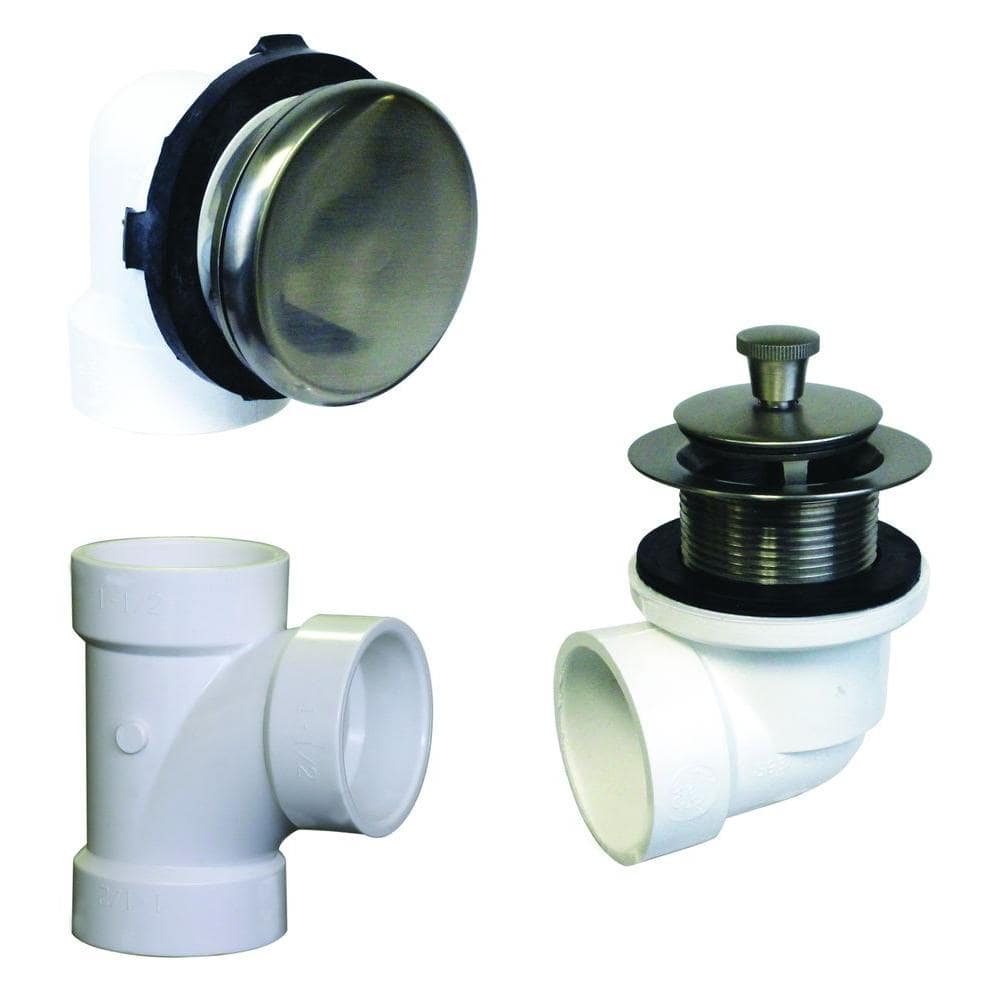 Illusionary Overflow, Sch. 40 PVC Plumbers Pack with Lift and Turn Bath Dra
