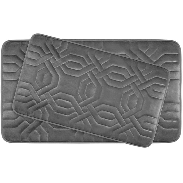 BounceComfort Chain Ring Dark Gray Memory Foam 2-Piece Bath Mat Set