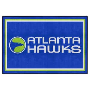 NBA Retro Atlanta Hawks Blue 5 ft. x 8 ft. Plush Area Rug
