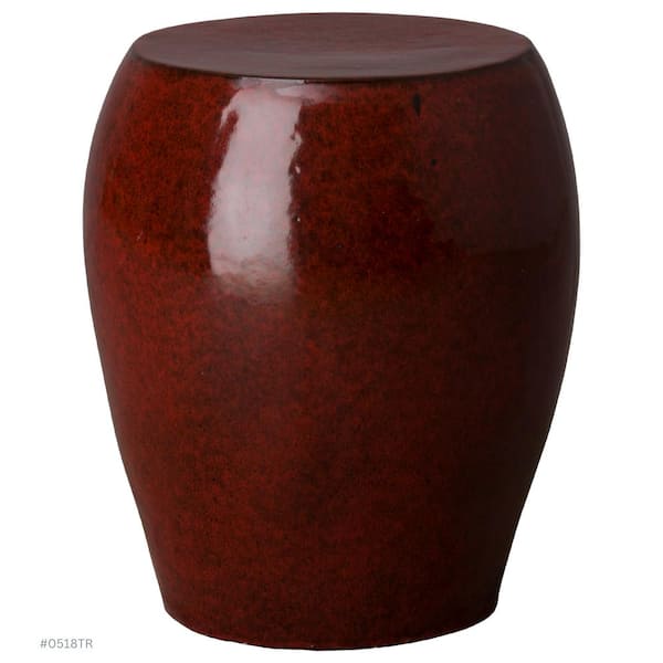 Emissary Seiji Tropical Red Ceramic Garden Stool/Table