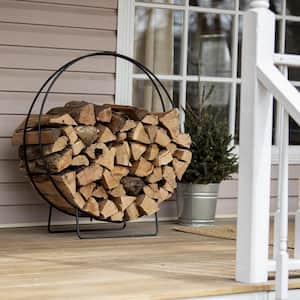 36 in. H Hoop Style Firewood Rack with Durable Iron Construction