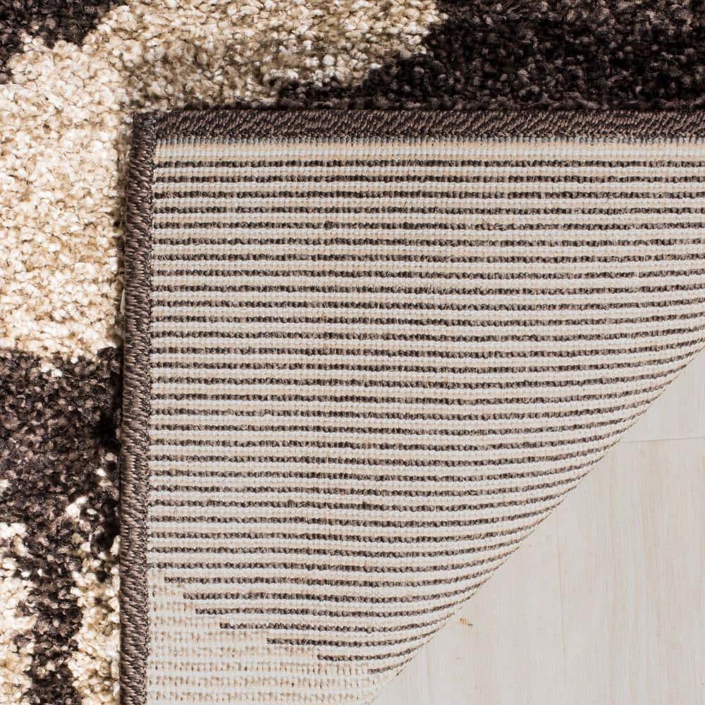 Cozy Haven Dark Brown and Smoke Plush Shag Area Rug 6' x 9'