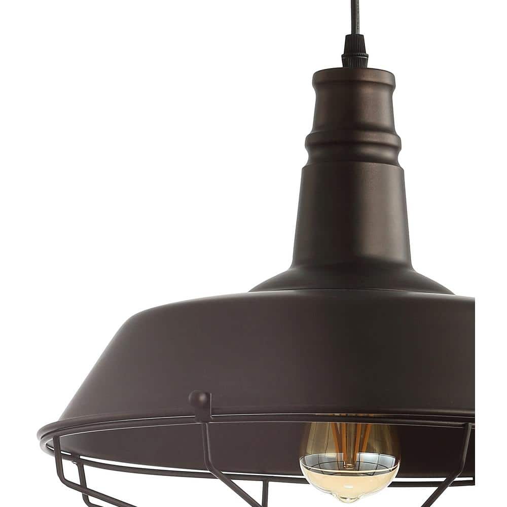 Rustic Farmhouse 14.25" Oil Rubbed Bronze LED Pendant Light