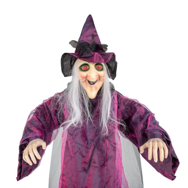 5.9 ft Life-Size Talking Hanging Witch