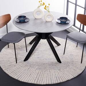 Abstract Blue/Ivory 6 ft. x 6 ft. Marle Eclectic Round Area Rug