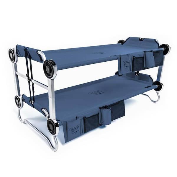 Disc-O-Bed Youth Kid-O-Bunk Benchable Double Cot with Organizers, Navy