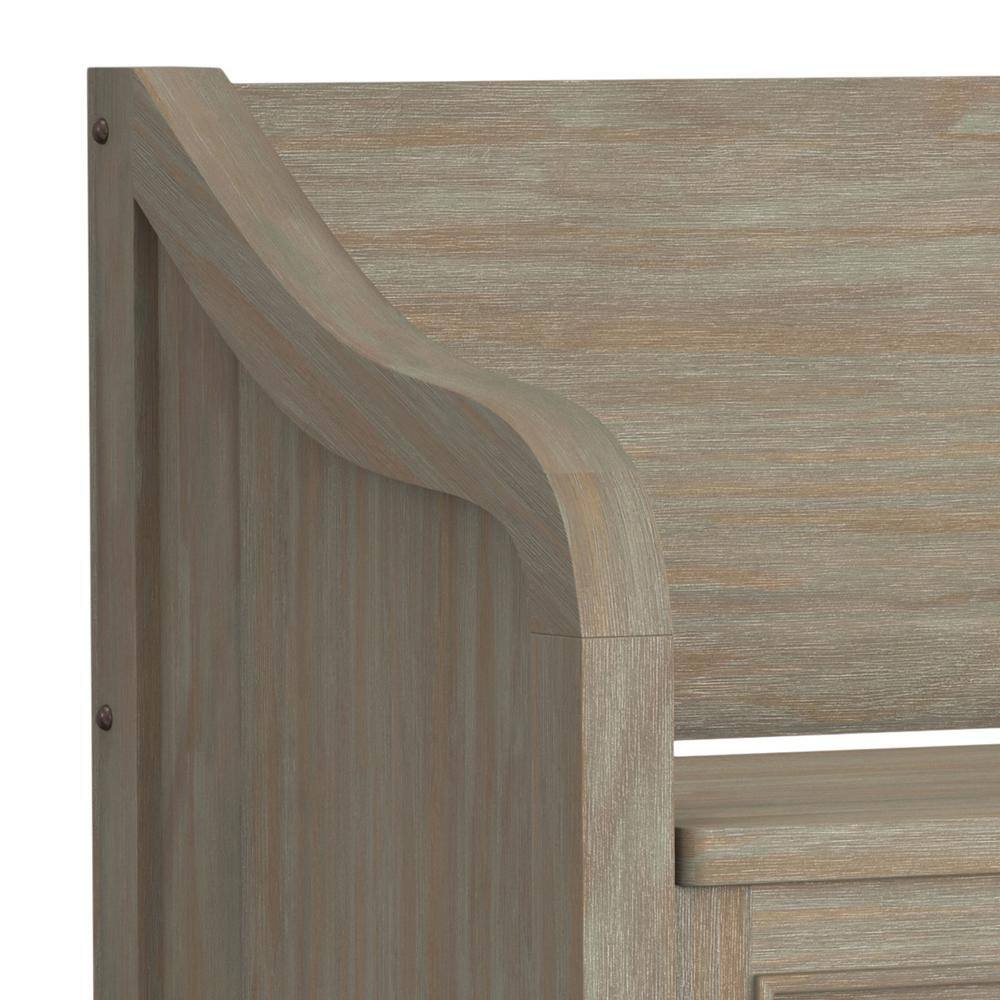 Connaught Distressed Grey Solid Wood Entryway Storage Bench