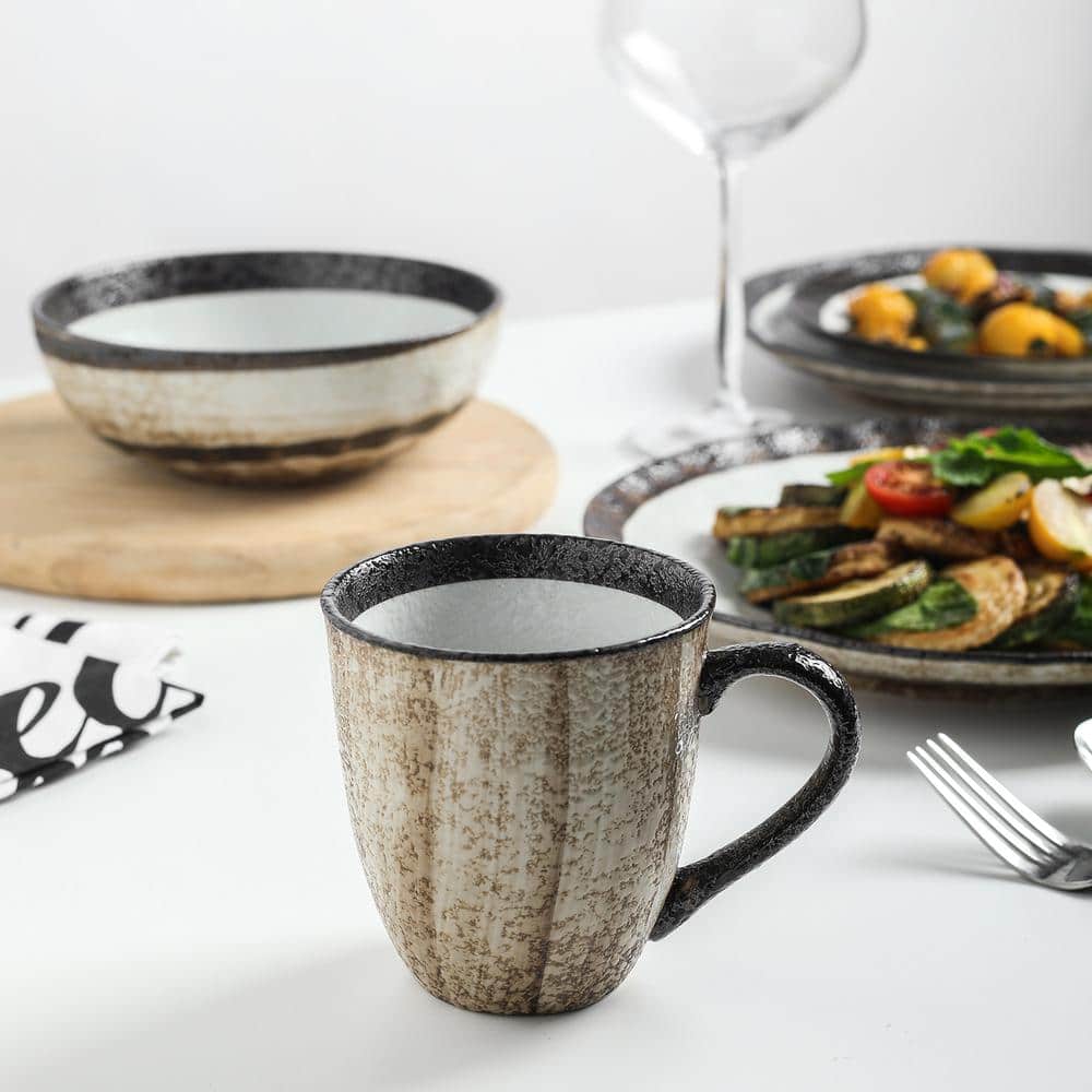 Stone Lain Lucy Beige Porcelain 16-Piece Dinnerware Set