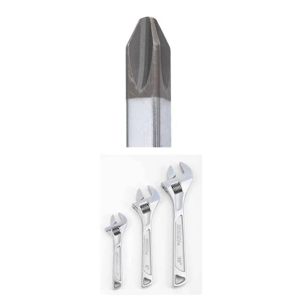 Screwdriver Set (15-Piece) and Adjustable Wrench Set (3-Piece) Combo