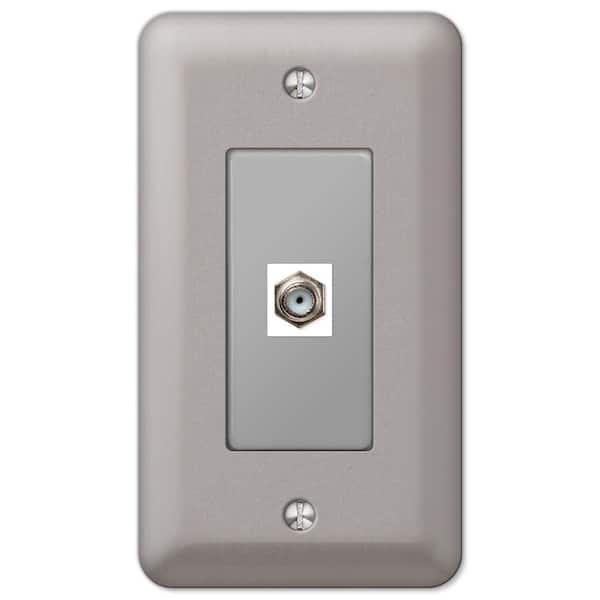 AMERELLE Declan 1 Gang Coax Steel Wall Plate - Pewter