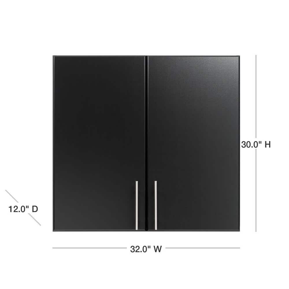 Black Adjustable Wall Mounted Storage Cabinet with Shelves