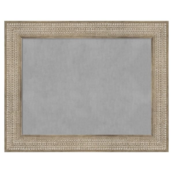 Amanti Art Trellis Silver 30 in. x 24 in Framed Magnetic Board
