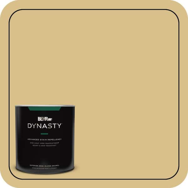 BEHR DYNASTY 1 qt. #MQ2-18 Honey Tea One-Coat Hide Semi-Gloss Enamel Interior Stain-Blocking Paint and Primer