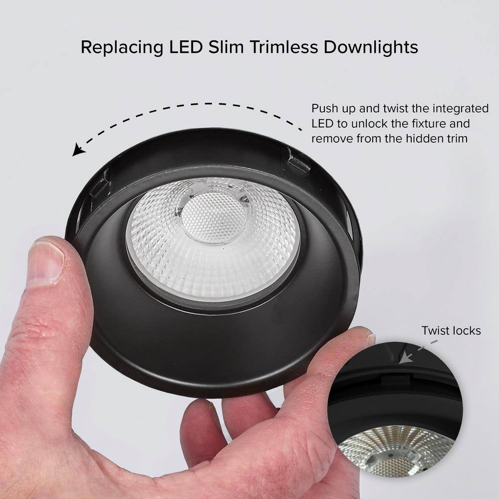 2-Inch Black Aluminum Trimless Recessed LED Downlight
