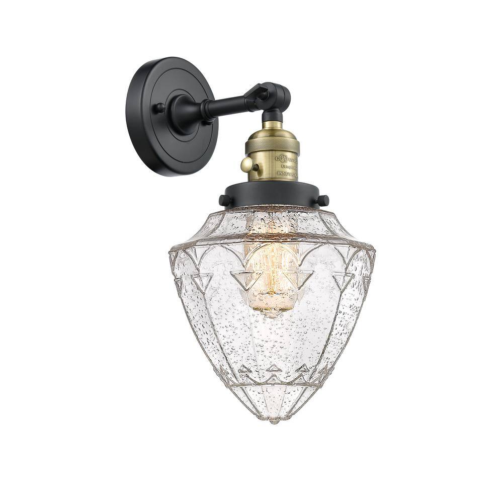 Bullet 1-Light Seedy, Black Antique Brass Wall Sconce with Clear Glass Shade price history on PriceWatchPro