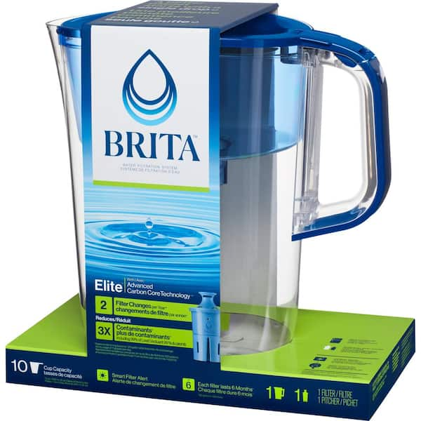 Brita Champlain Water Filter Pitcher, 10 Cup with 2 Filters