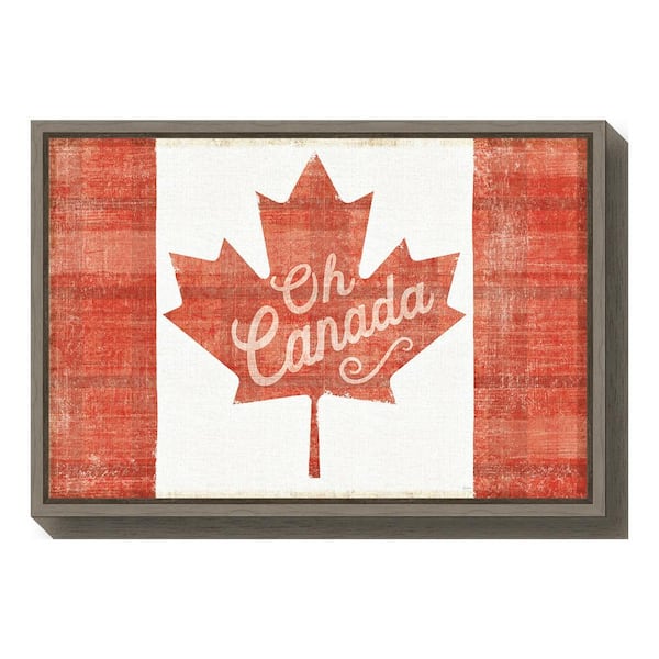 Amanti Art "Oh Canada Flag" by Sue Schlabach Framed Canvas Wall Art