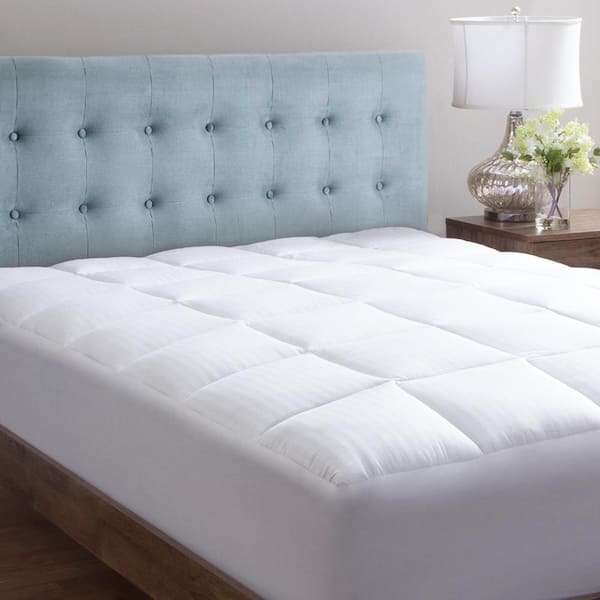 Overfilled Dobby Stripe Cotton Twin Mattress Pad